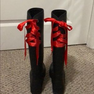 Coach Rain Boots with lace up back